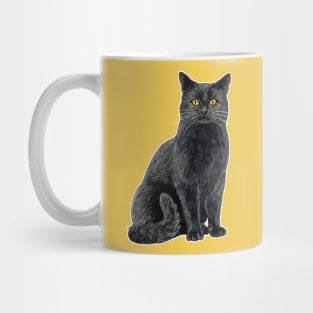 Black cat with golden eyes Mug